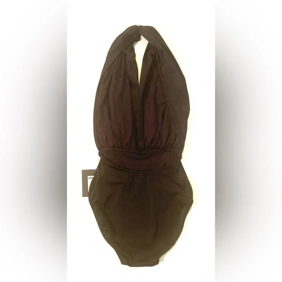 NEW Norma Kamali Mio Low cut Halter Swimsuit Bathing suit one piece size S - Picture 5 of 5